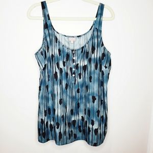 Blue and Black Women's Sleeveless Top
